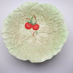 Carlton Ware England Cabbage Leaf Bowl Red Tomatoes 9 in Australian Design